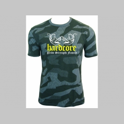 Hardcore - Pride, Strength, Family   nočný " ruský " maskáč-Nightcamo SPLINTER, pánske tričko 100%bavlna
